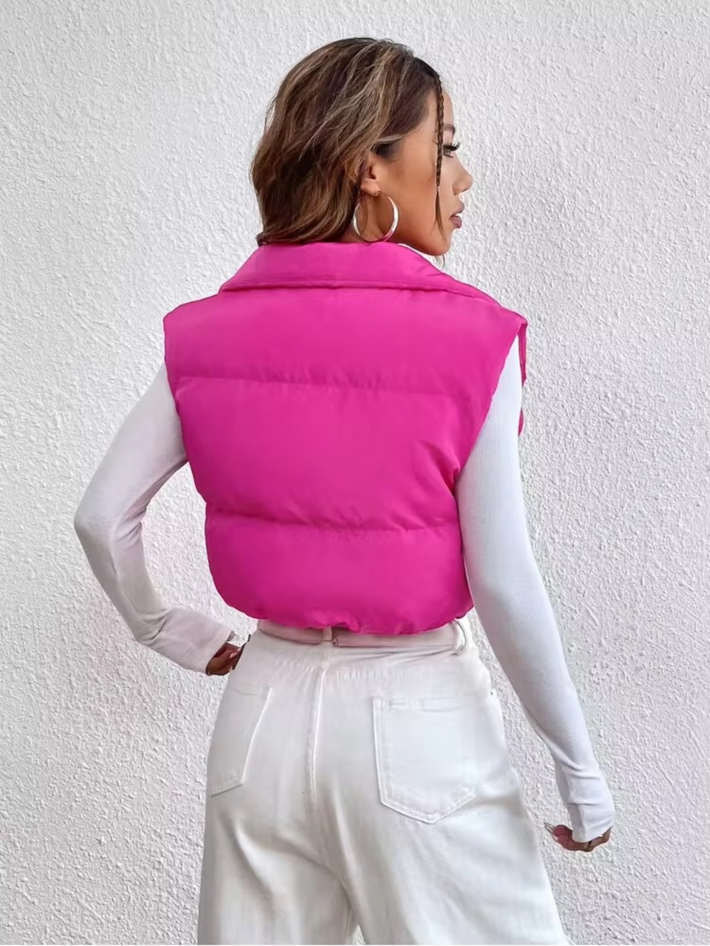 SHEIN EZwear Y2k Zipper Front Vest Padded Coat In Fall/Winter - Picture 2 of 8